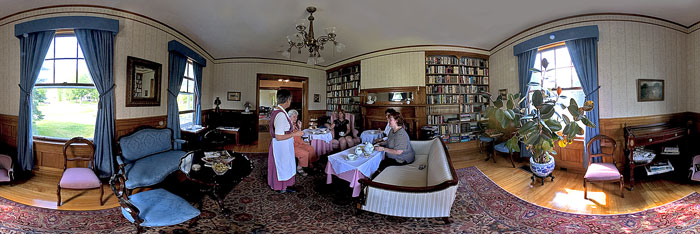 The tea room at the Governor's House in Hyde Park, Vermont