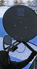 Sean O'Connor of OC-Satellite installing Wildblue Satellite Internet dish